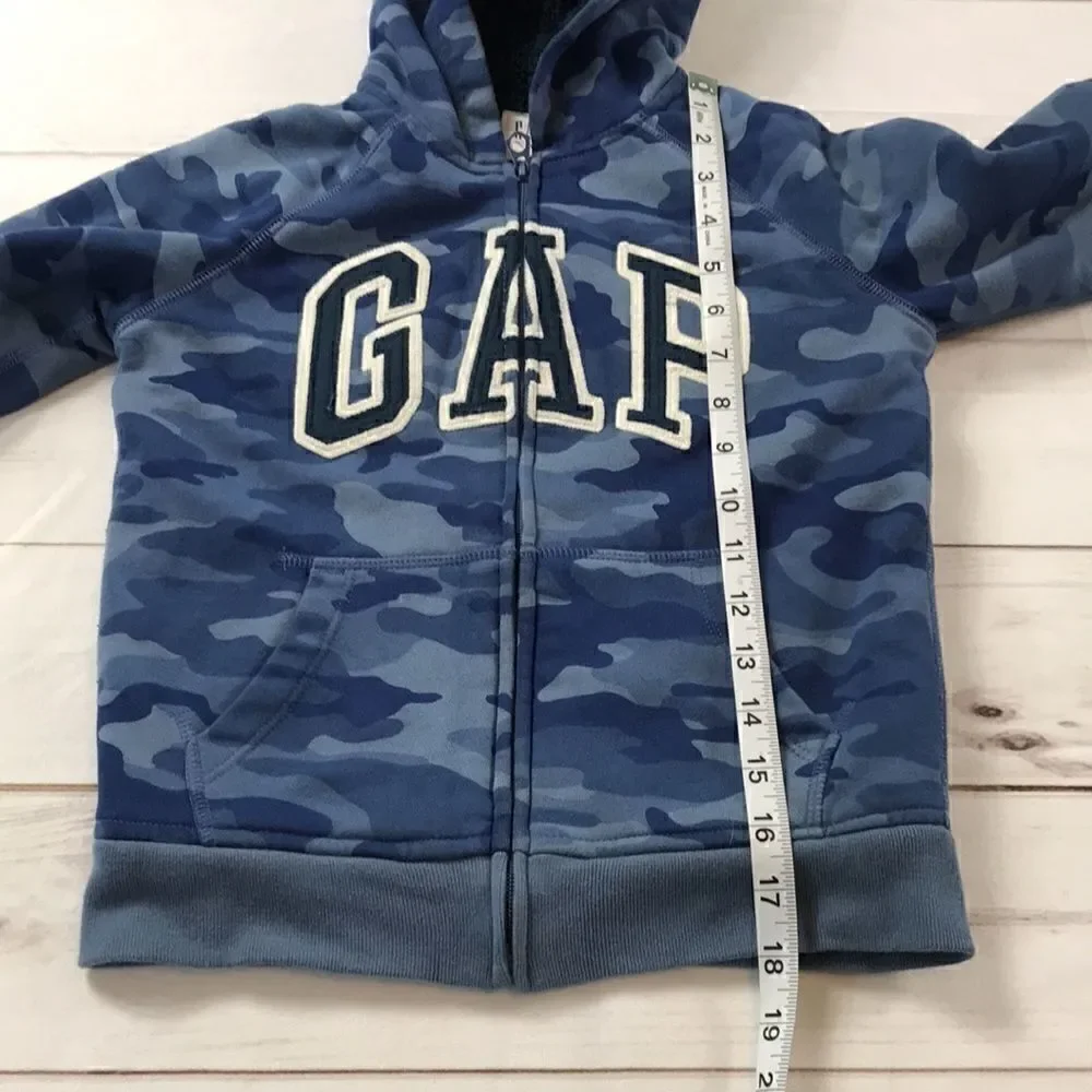Gap Kids Blue Camo Sherpa Lined Full Zip Hoodie
